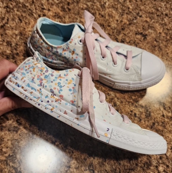 CONVERSE Chuck Taylor All Star Confetti Low Top - White - Size 3.5 - Picture 3 of 10